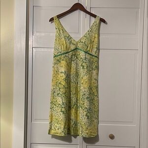 Wrapper Yellow and Green Floral Dress
